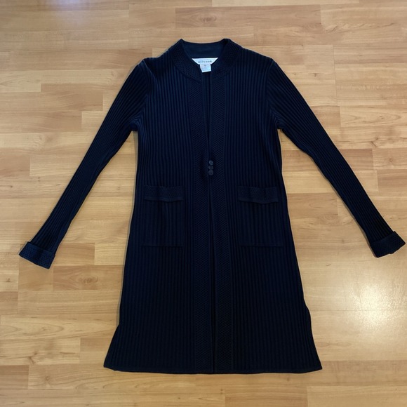 Sweaters - Exclusively Misook Womens Duster Knit‎ Cardigan Long Line Sweater Black- Size XS